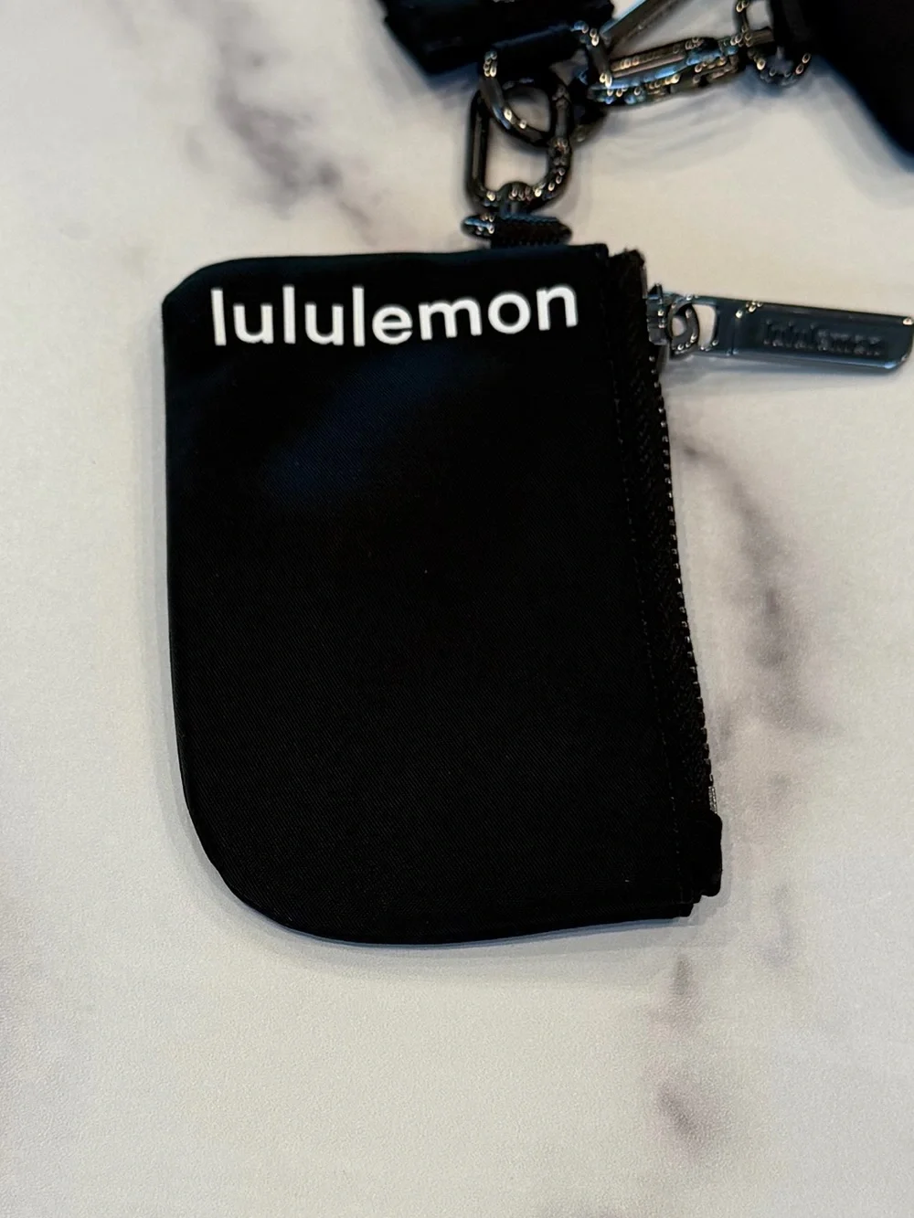 Lululemon Dual Pouch Wristlet Black Gunmetal